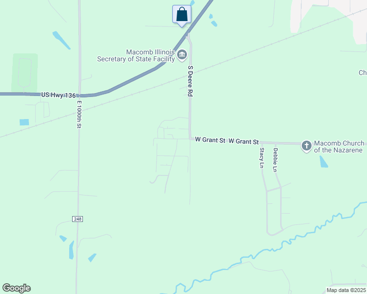 map of restaurants, bars, coffee shops, grocery stores, and more near 1000 Lakewood Drive in Macomb