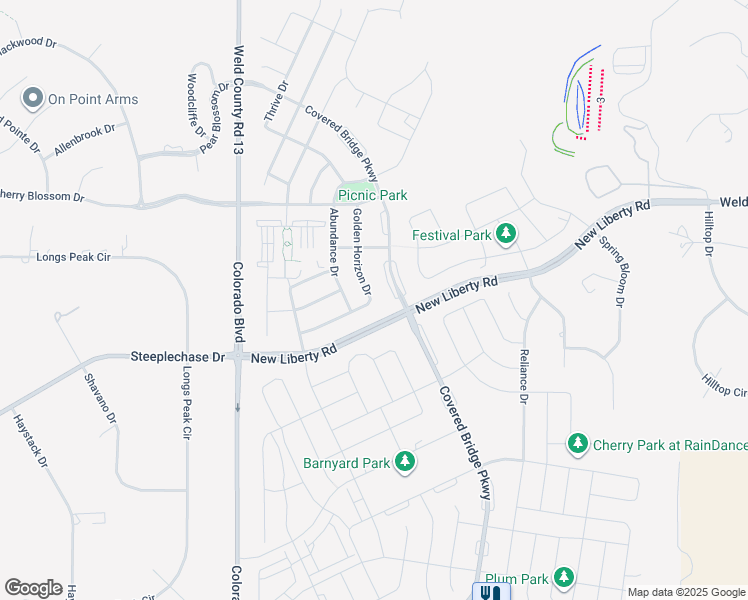 map of restaurants, bars, coffee shops, grocery stores, and more near 1901 Golden Horizon Drive in Windsor
