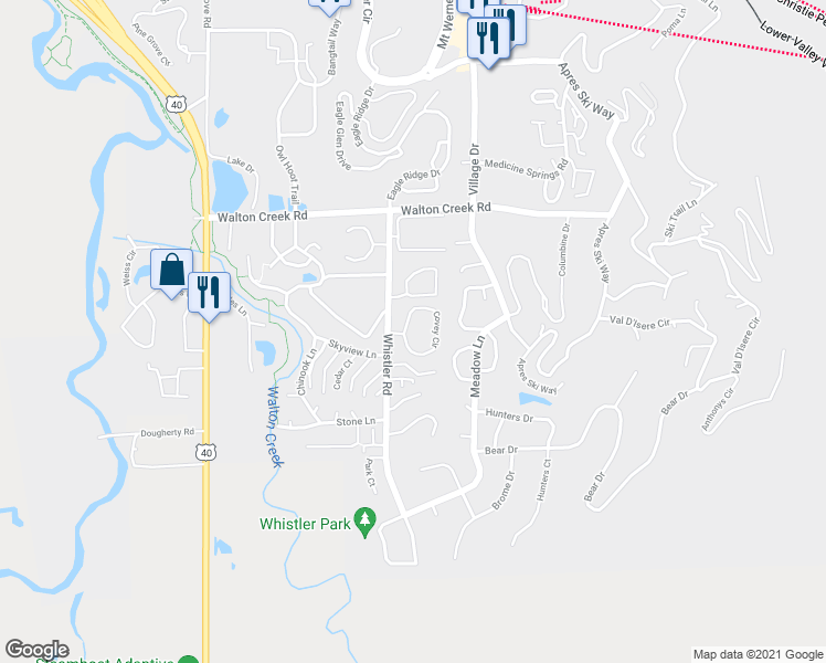 map of restaurants, bars, coffee shops, grocery stores, and more near 3304 Covey Circle in Steamboat Springs