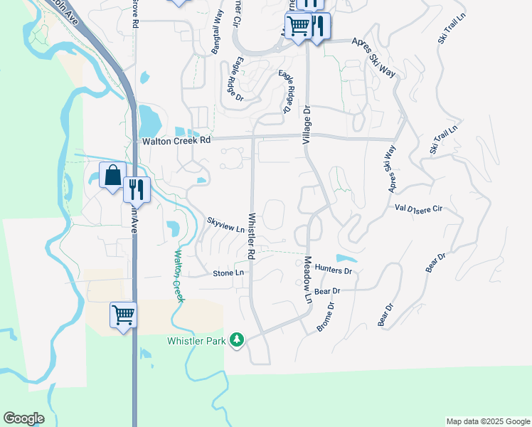 map of restaurants, bars, coffee shops, grocery stores, and more near 3304 Covey Circle in Steamboat Springs