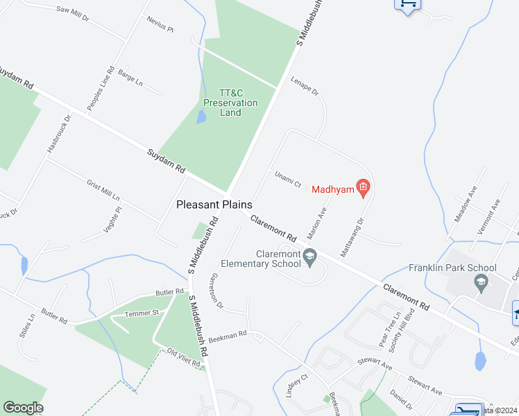 map of restaurants, bars, coffee shops, grocery stores, and more near 49 Mattawang Drive in Franklin Township