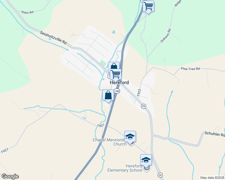 map of restaurants, bars, coffee shops, grocery stores, and more near 33 Star Road in Hereford