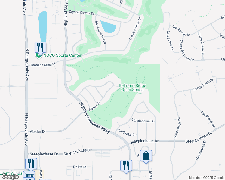 map of restaurants, bars, coffee shops, grocery stores, and more near 7037 Aladar Drive in Windsor