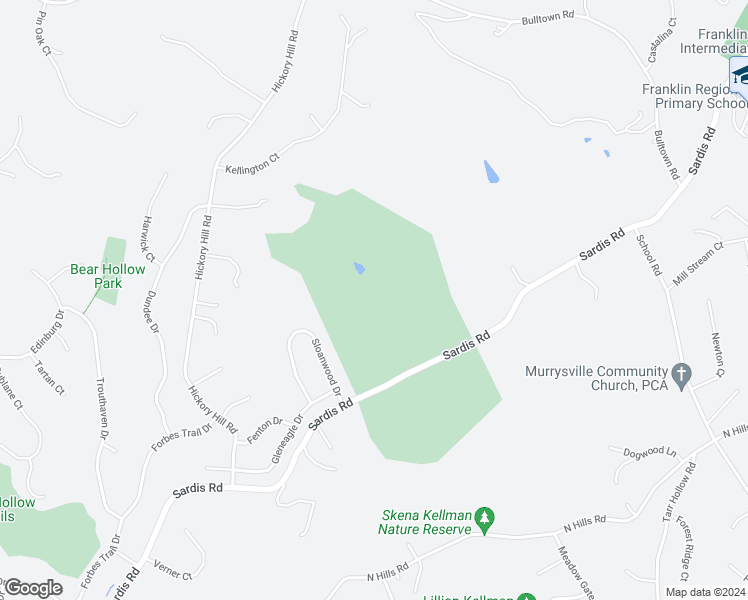 map of restaurants, bars, coffee shops, grocery stores, and more near 3804 Sardis Road in Murrysville