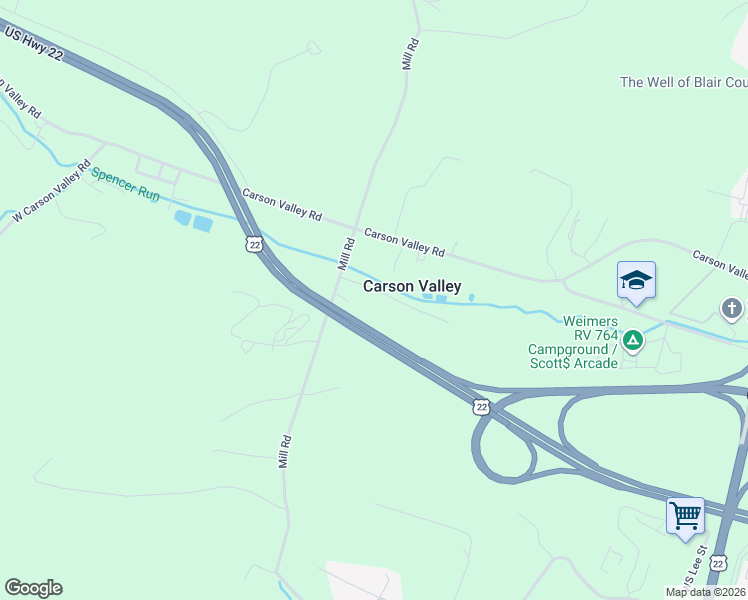 map of restaurants, bars, coffee shops, grocery stores, and more near 456-610 Pletcher Road in Duncansville