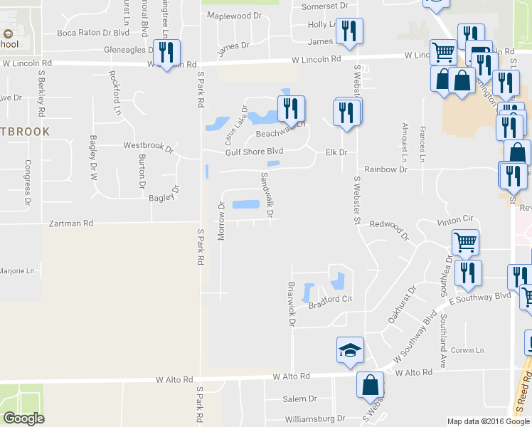 map of restaurants, bars, coffee shops, grocery stores, and more near 904 Zartman Road in Kokomo