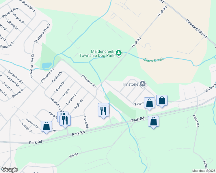 map of restaurants, bars, coffee shops, grocery stores, and more near 703 East Wesner Road in Blandon