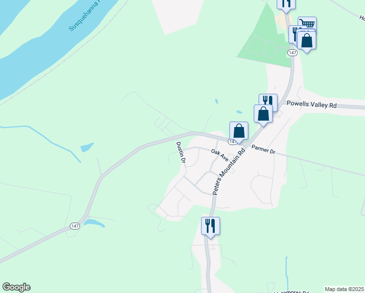 map of restaurants, bars, coffee shops, grocery stores, and more near 9 Dustin Drive in Halifax