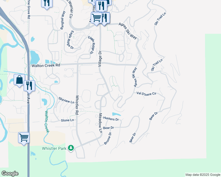 map of restaurants, bars, coffee shops, grocery stores, and more near 3355 Columbine Drive in Steamboat Springs