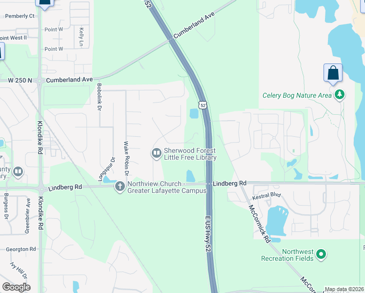map of restaurants, bars, coffee shops, grocery stores, and more near 2517 Nottingham Place in West Lafayette