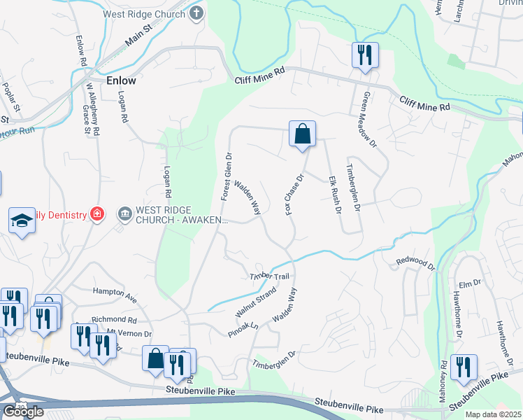 map of restaurants, bars, coffee shops, grocery stores, and more near 602 Walden Way in Imperial