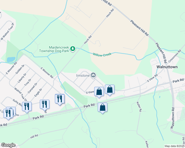 map of restaurants, bars, coffee shops, grocery stores, and more near 245 North View Road in Fleetwood