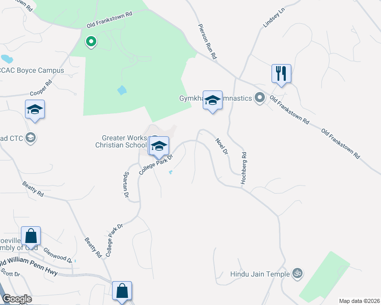 map of restaurants, bars, coffee shops, grocery stores, and more near 234 Noel Drive in Monroeville