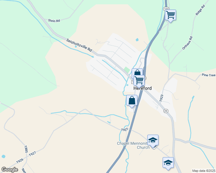 map of restaurants, bars, coffee shops, grocery stores, and more near 40 Ashford Lane in Hereford
