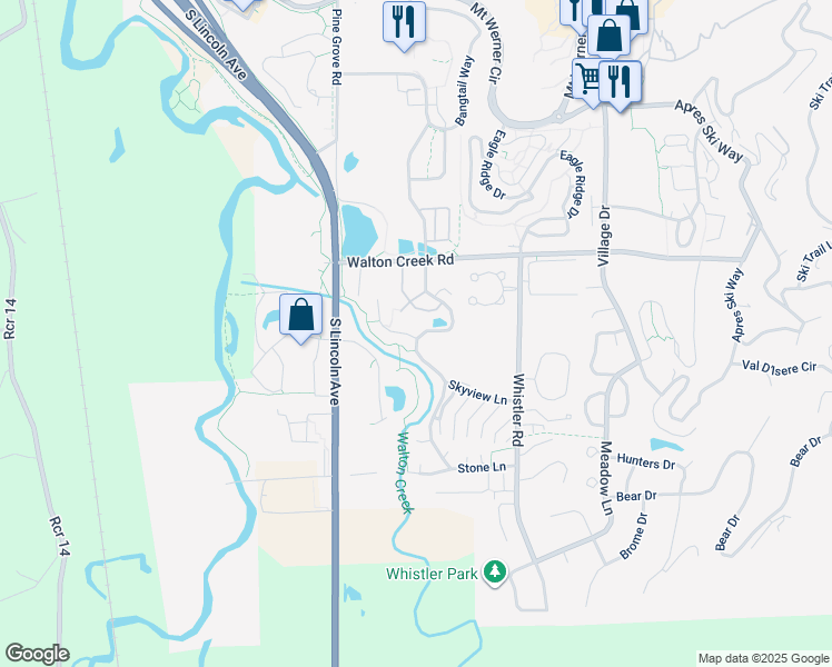 map of restaurants, bars, coffee shops, grocery stores, and more near 3051 Chinook Lane in Steamboat Springs