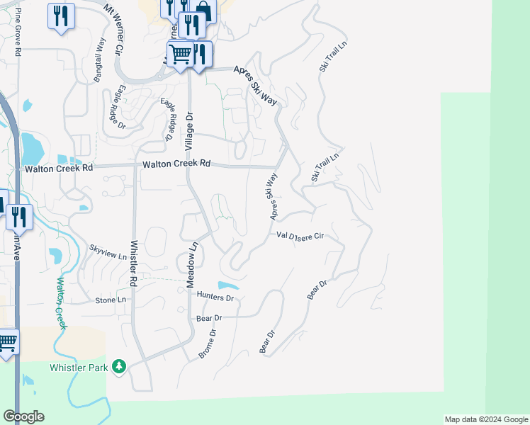 map of restaurants, bars, coffee shops, grocery stores, and more near 3070 Columbine Drive in Steamboat Springs