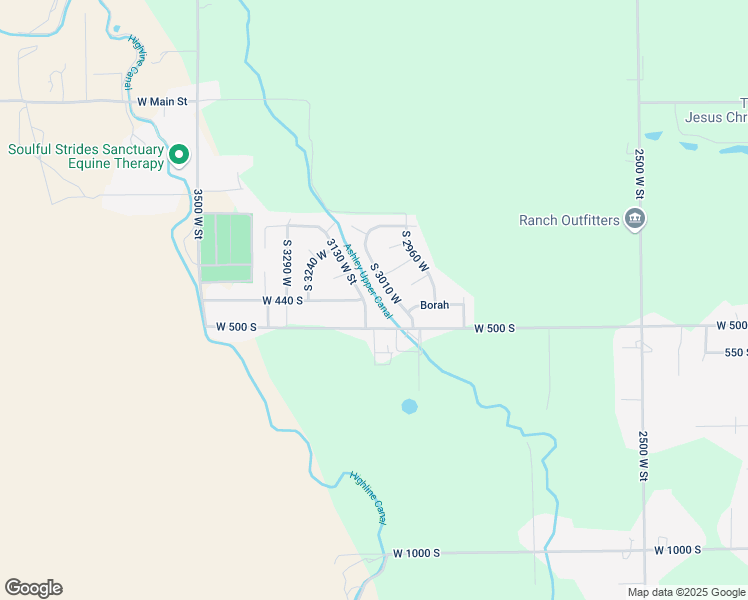 map of restaurants, bars, coffee shops, grocery stores, and more near 3158 West 440 South in Vernal