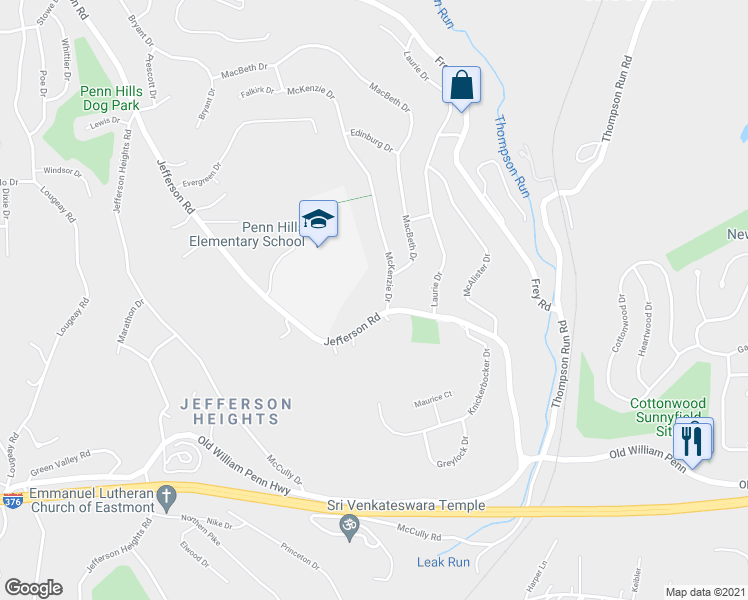map of restaurants, bars, coffee shops, grocery stores, and more near 113 McKenzie Dr in Pittsburgh