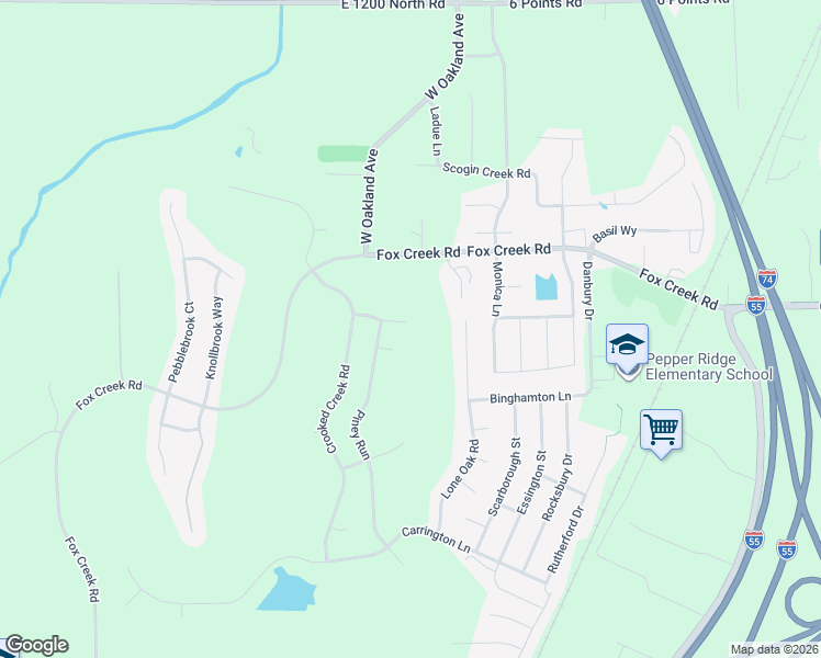 map of restaurants, bars, coffee shops, grocery stores, and more near 2 Fiddlestix Court in Bloomington