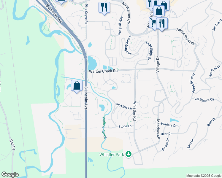 map of restaurants, bars, coffee shops, grocery stores, and more near 3051 Chinook Lane in Steamboat Springs