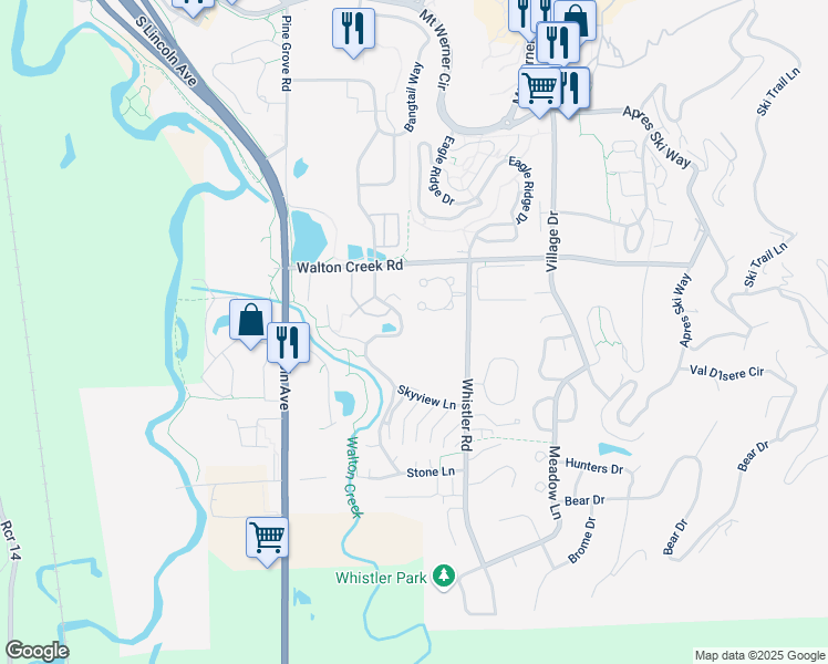 map of restaurants, bars, coffee shops, grocery stores, and more near 1340 Athens Plaza in Steamboat Springs