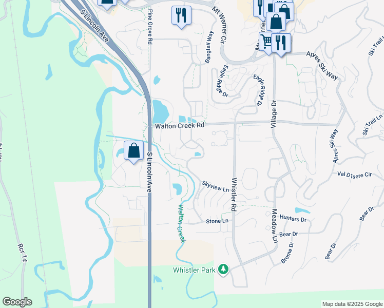 map of restaurants, bars, coffee shops, grocery stores, and more near 3051 Chinook Lane in Steamboat Springs