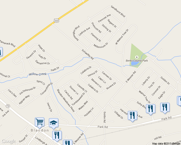 map of restaurants, bars, coffee shops, grocery stores, and more near 512 Venice Dr in Blandon