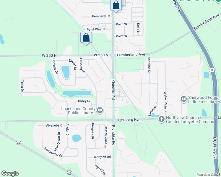 map of restaurants, bars, coffee shops, grocery stores, and more near 3054 Goddard Court in West Lafayette