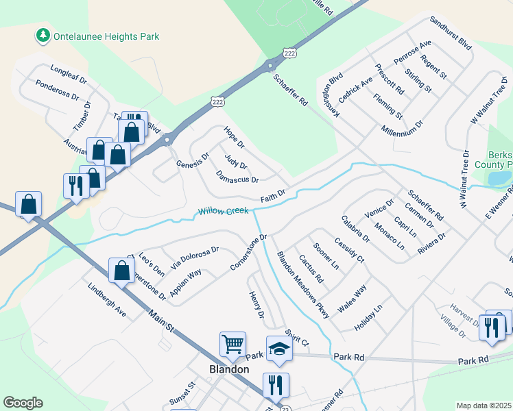 map of restaurants, bars, coffee shops, grocery stores, and more near in Blandon