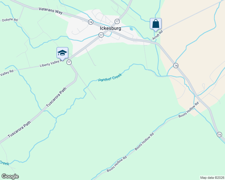 map of restaurants, bars, coffee shops, grocery stores, and more near 257 Urich Lane in Ickesburg