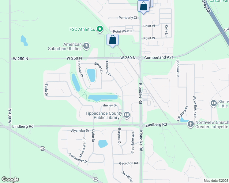 map of restaurants, bars, coffee shops, grocery stores, and more near 3215 Hopkins Court in West Lafayette