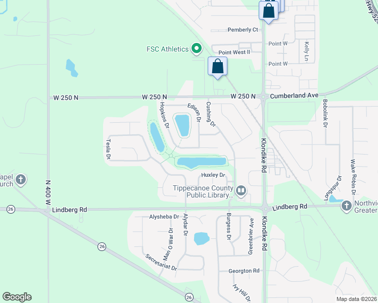 map of restaurants, bars, coffee shops, grocery stores, and more near 3341 Hopkins Drive in West Lafayette