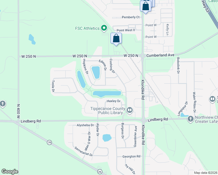 map of restaurants, bars, coffee shops, grocery stores, and more near 3279 Hopkins Court in West Lafayette