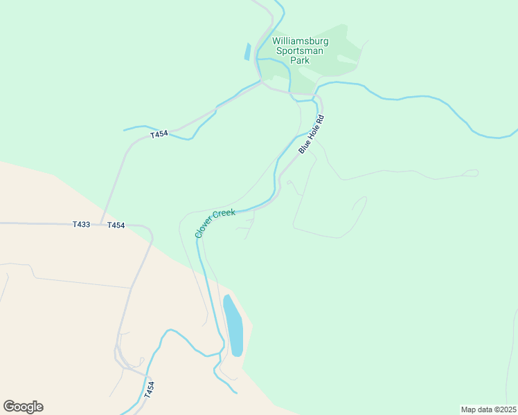 map of restaurants, bars, coffee shops, grocery stores, and more near Blue Hole Rd in Williamsburg