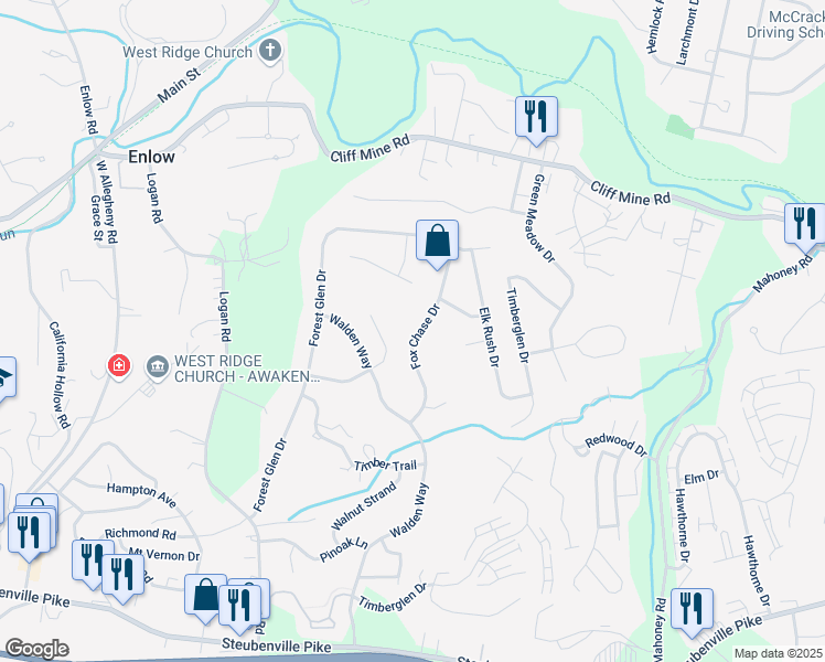 map of restaurants, bars, coffee shops, grocery stores, and more near 3525 Fox Chase Drive in Imperial