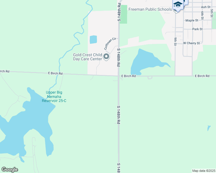 map of restaurants, bars, coffee shops, grocery stores, and more near 7047 South 148th Road in Adams