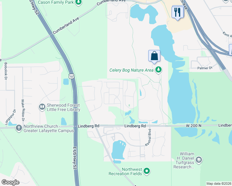 map of restaurants, bars, coffee shops, grocery stores, and more near in Tippecanoe County