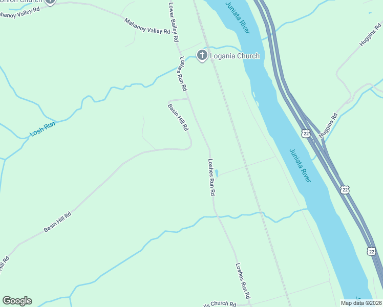 map of restaurants, bars, coffee shops, grocery stores, and more near 25 Basin Hill Road in Duncannon