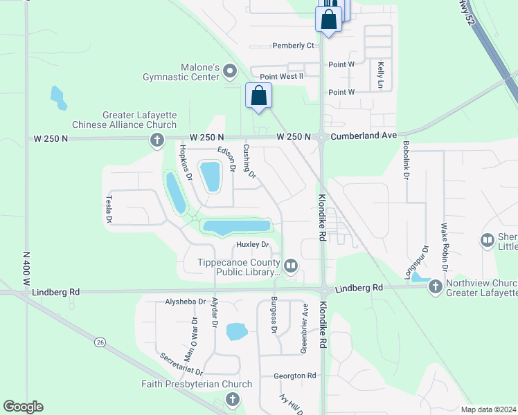 map of restaurants, bars, coffee shops, grocery stores, and more near 3203 Hopkins Court in West Lafayette