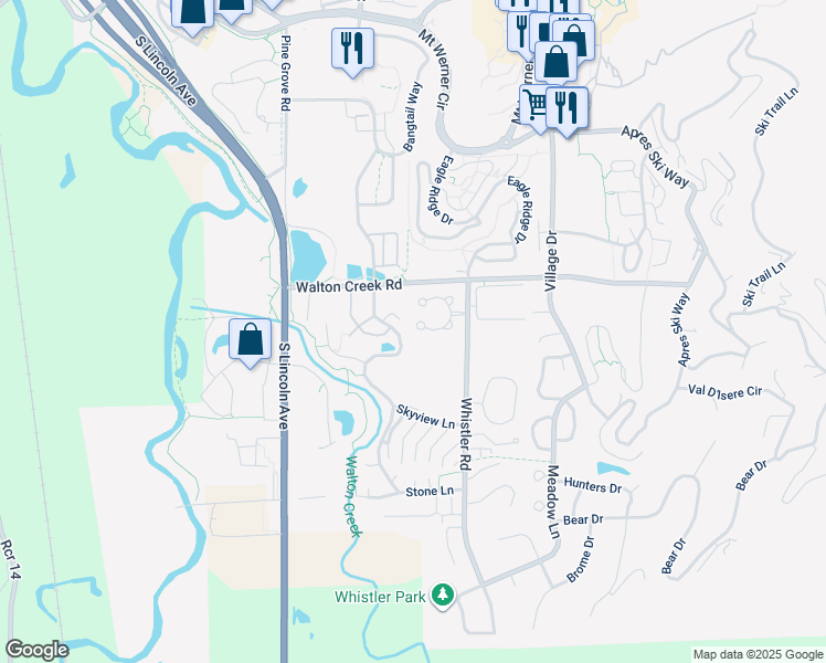 map of restaurants, bars, coffee shops, grocery stores, and more near 1340 Athens Plaza in Steamboat Springs