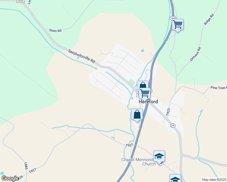 map of restaurants, bars, coffee shops, grocery stores, and more near 40 Ashford Lane in Hereford