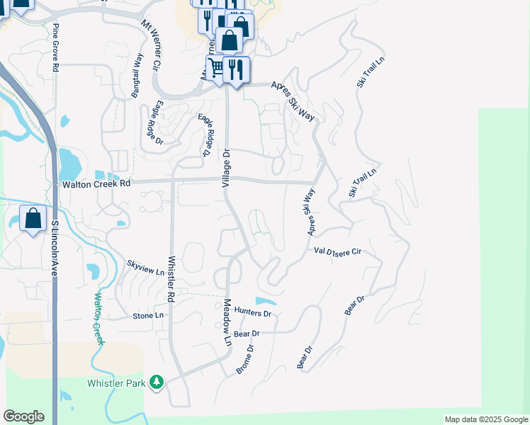 map of restaurants, bars, coffee shops, grocery stores, and more near 3335 Columbine Drive in Steamboat Springs