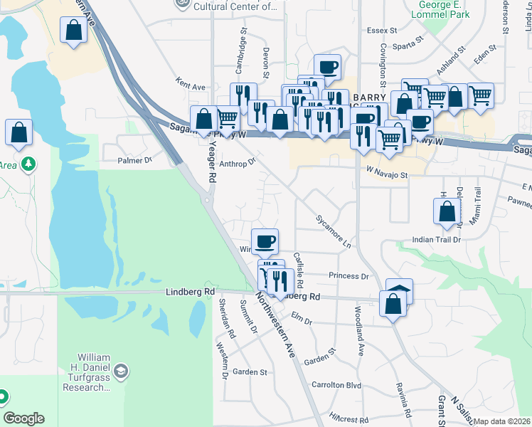 map of restaurants, bars, coffee shops, grocery stores, and more near 606 Trace 6 in West Lafayette