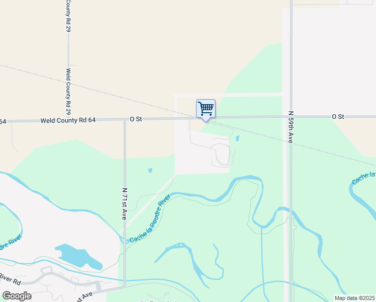 map of restaurants, bars, coffee shops, grocery stores, and more near 14514 County Road 64 in Greeley