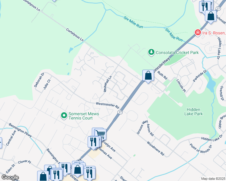 map of restaurants, bars, coffee shops, grocery stores, and more near 809 Holland Drive in Franklin Township