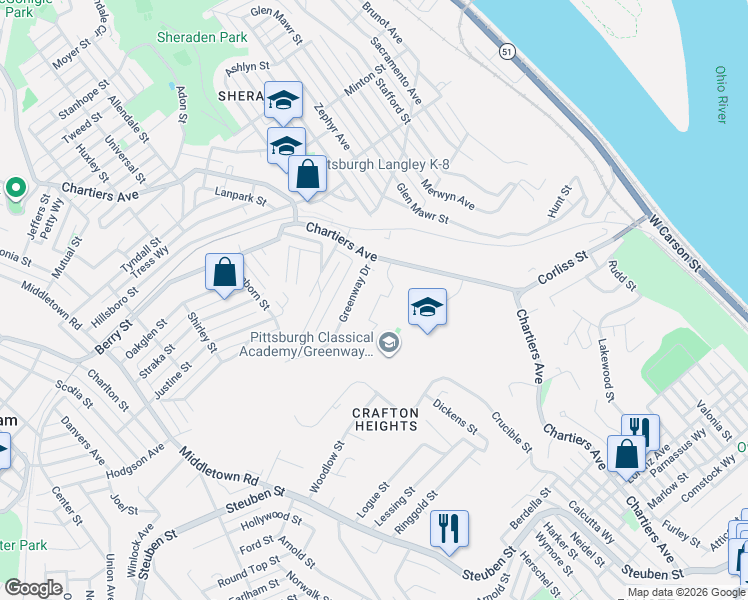 map of restaurants, bars, coffee shops, grocery stores, and more near 708 Dubois Street in Pittsburgh
