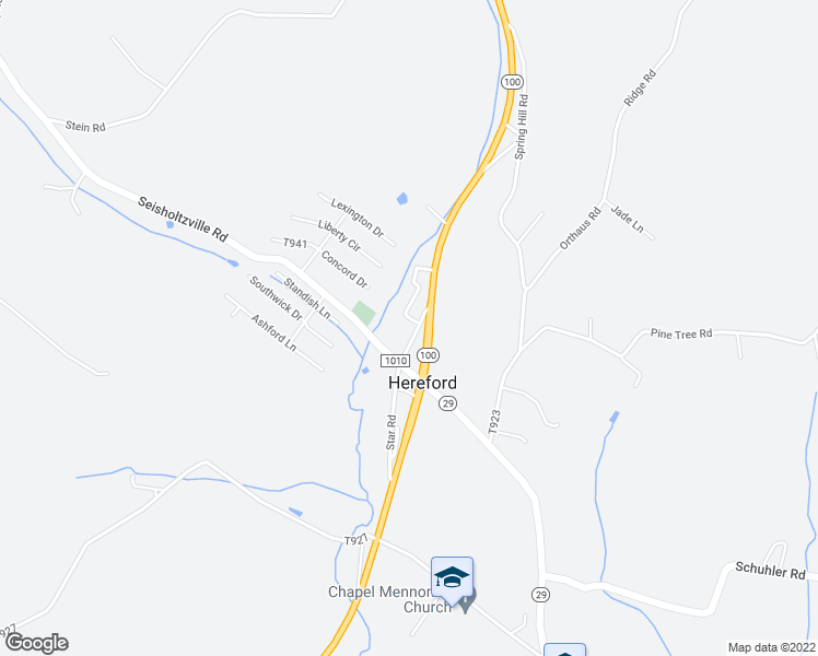 map of restaurants, bars, coffee shops, grocery stores, and more near 67 Mountain Scene Drive in Hereford
