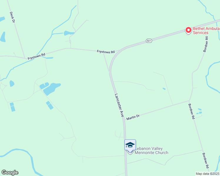 map of restaurants, bars, coffee shops, grocery stores, and more near 7960 Lancaster Avenue in Myerstown