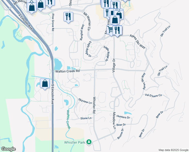 map of restaurants, bars, coffee shops, grocery stores, and more near 1478 Morgan Court in Steamboat Springs