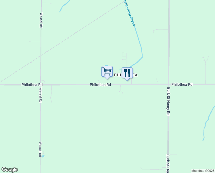 map of restaurants, bars, coffee shops, grocery stores, and more near 3766 Philothea Road in Coldwater